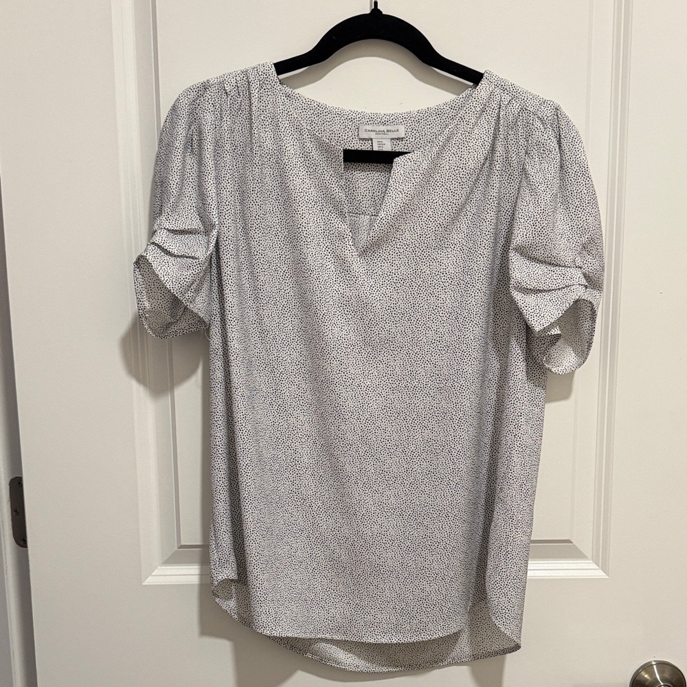 Carolina Belle White Patterned Blouse